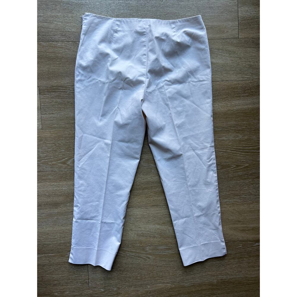 Lafayette 148 New York White Bleecker Cropped Pant Stretch Cotton SideZip luxury - Picture 12 of 16